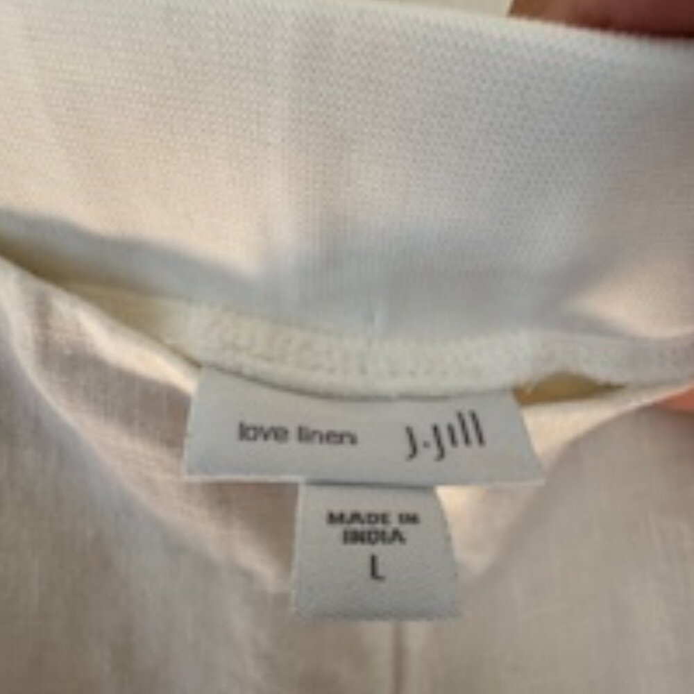 JJill Linen White Summer Pants Lrg